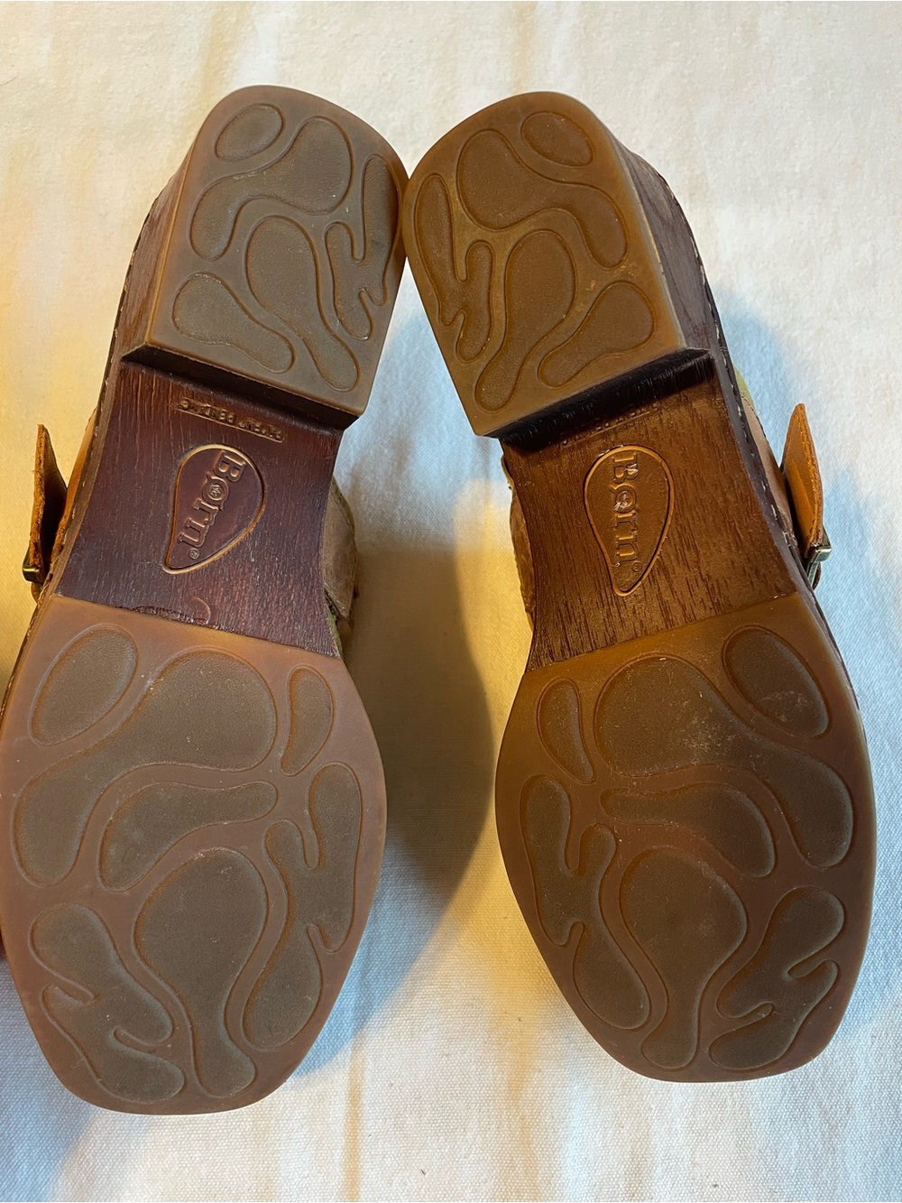 Born Brown Suede Slip-On Mules with Brown Braided Strap Size 7 - Picture 4 of 6
